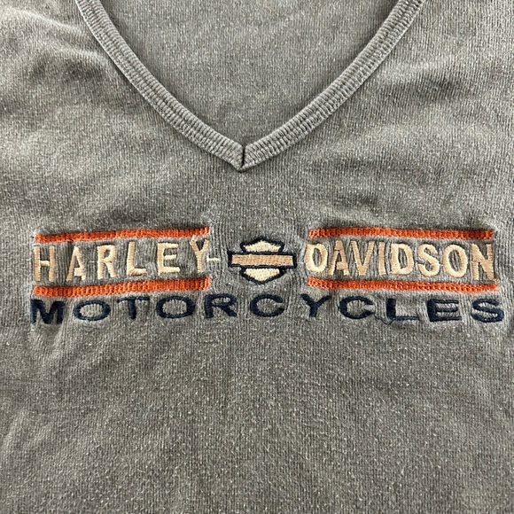 Harley-Davidson USA Made Embroidered V-Neck Fitted Babydoll Long Sleeve … - Picture 6 of 13